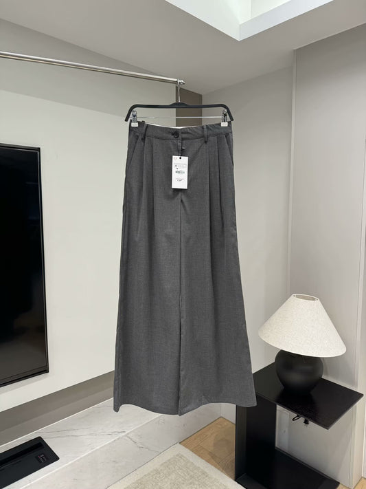 Women 2025 New Fashion Double fold high waist Straight Pants Vintage High Waist Zipper Fly Female Trousers