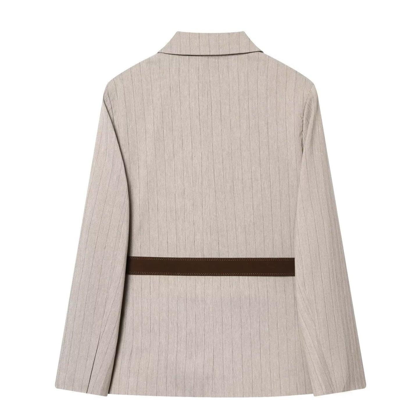 Women's long sleeved herringbone diagonal Blazer Coat