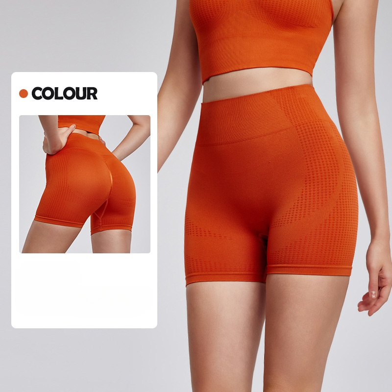LU Women's new seamless hip-lifting, high-waist and tight-fitting sports shorts