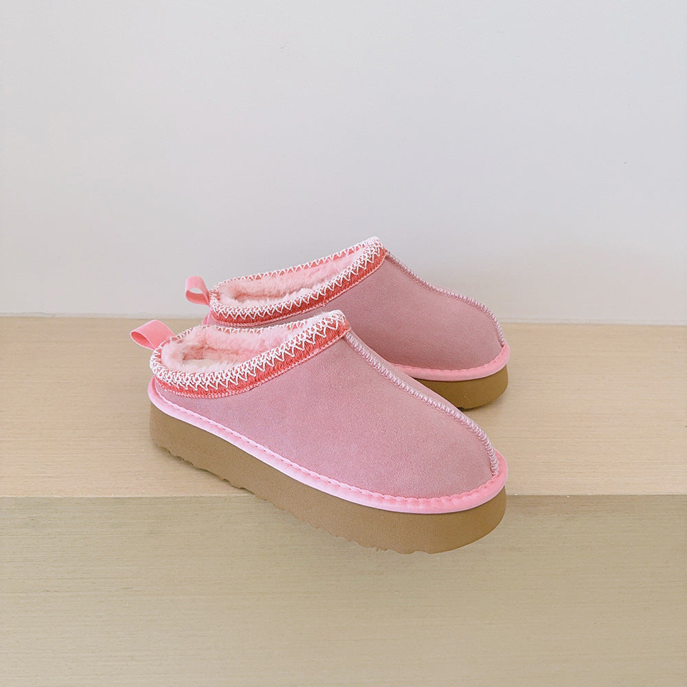 Women's new versatile low-top thick-soled snow boots have a shoe box