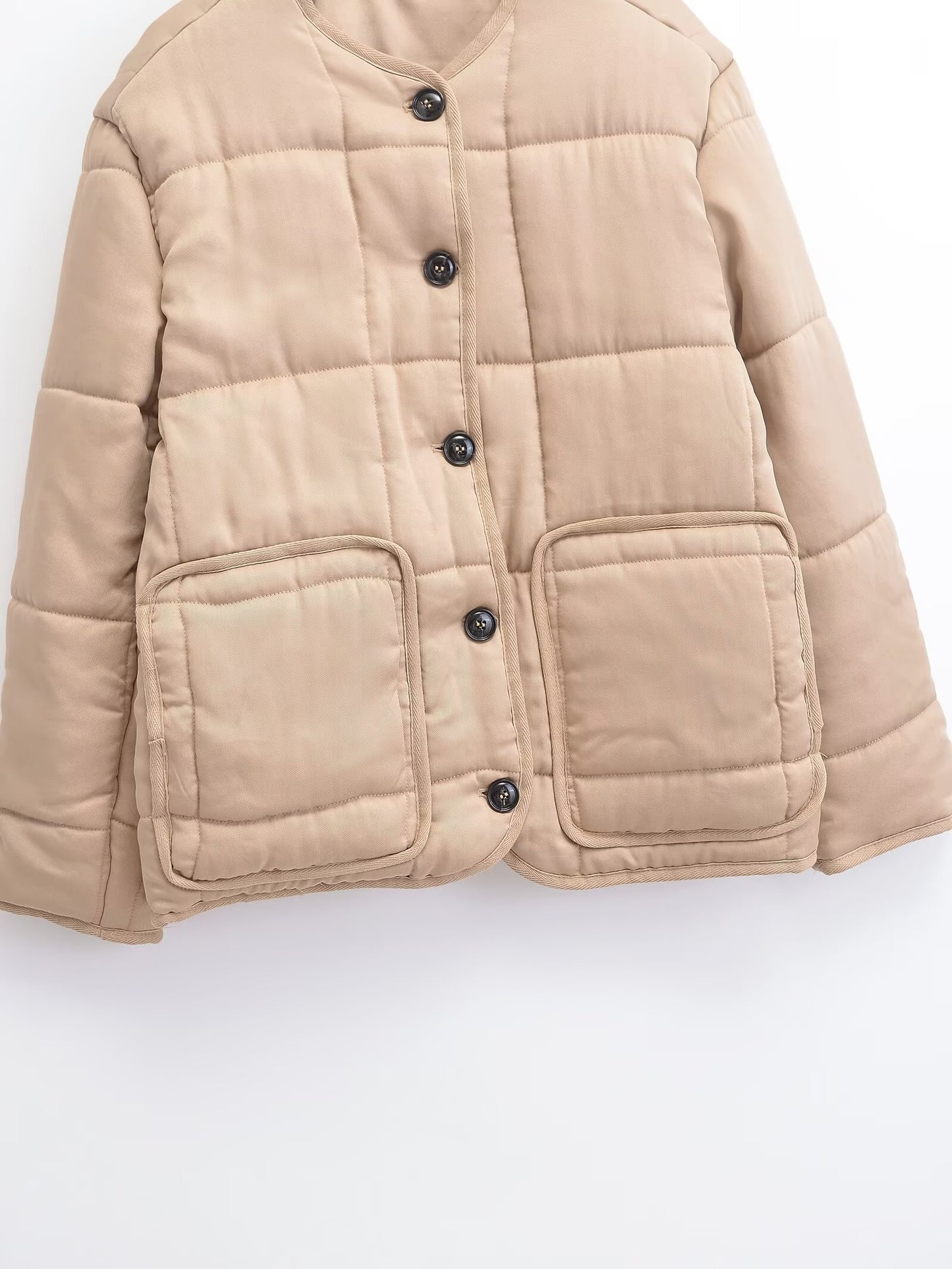 Women's loose new O Neck long sleeved cotton Coat