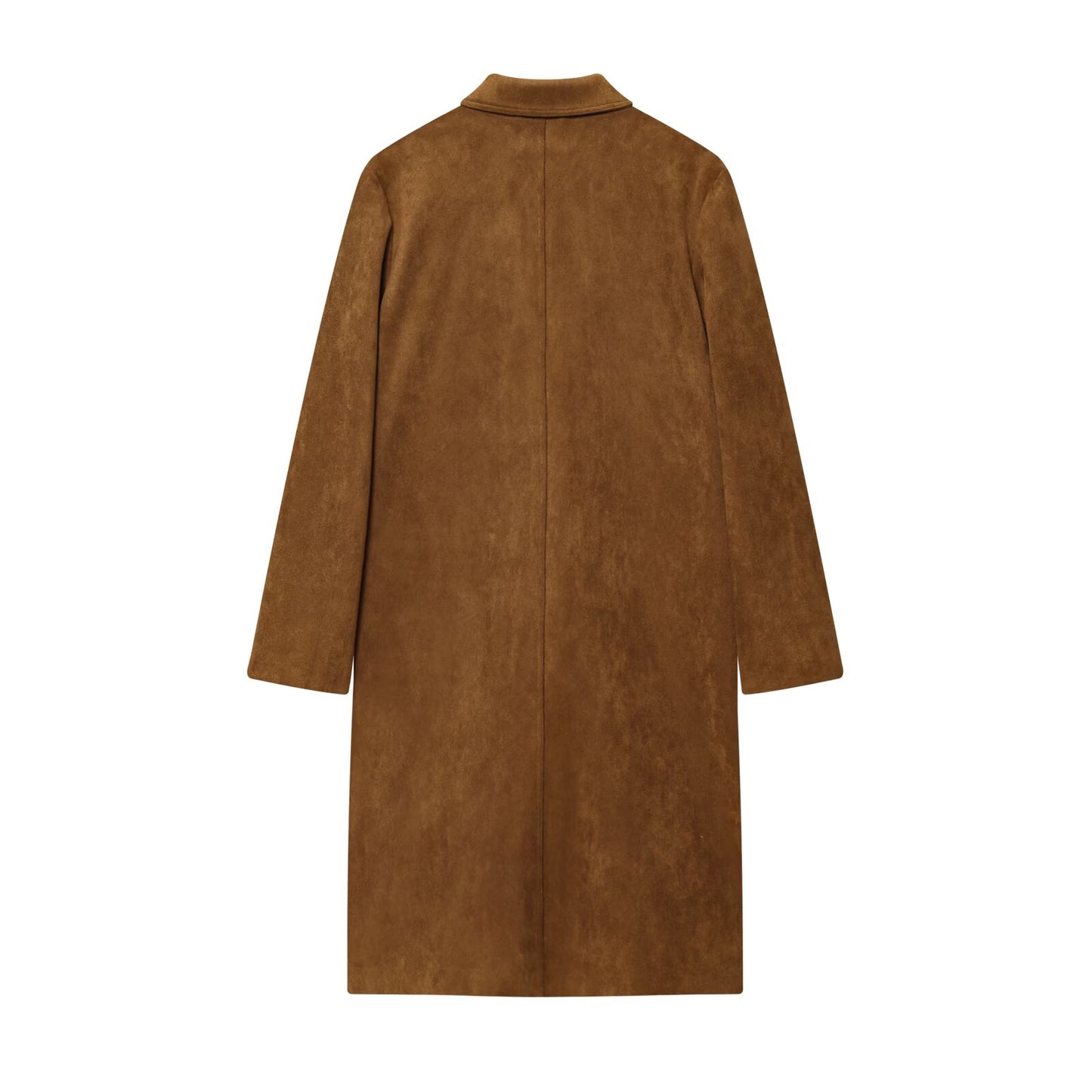 Women's new fashion anti suede effect long style lapel Coat