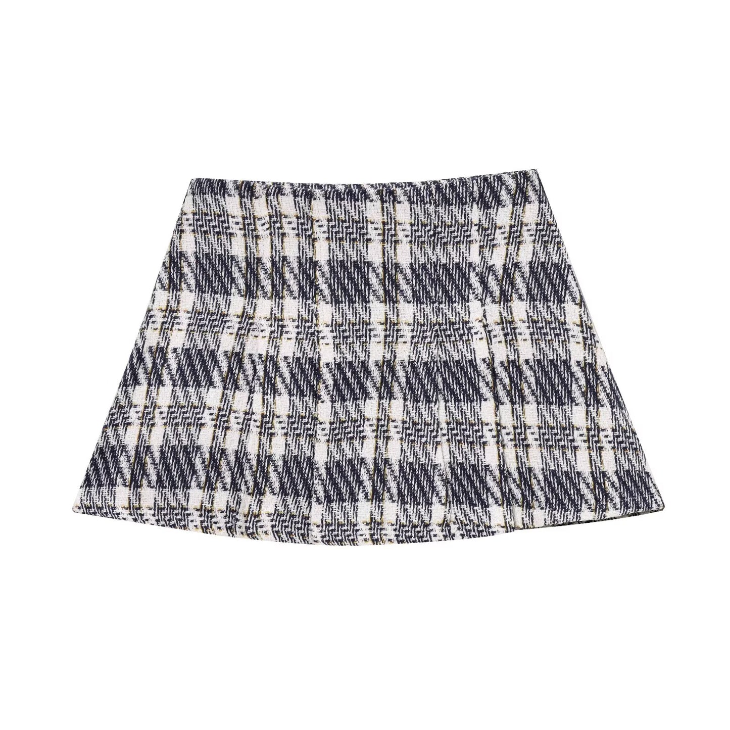 Women's new fashion casual single breasted plaid texture vest+Shorts Skirts suit