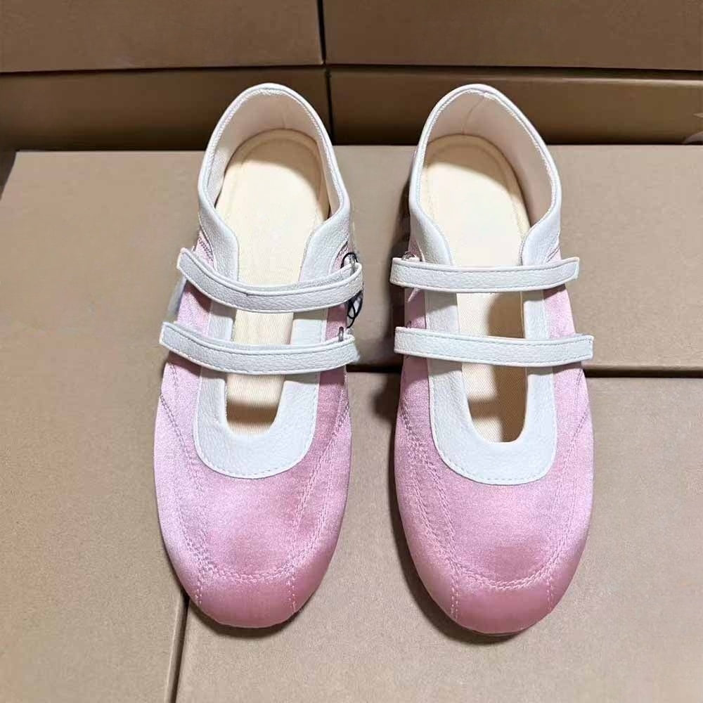 Women's New Fashion Joker Sports Shallow Joker Hook and Loop Design Ballet Style Women's Shoes.