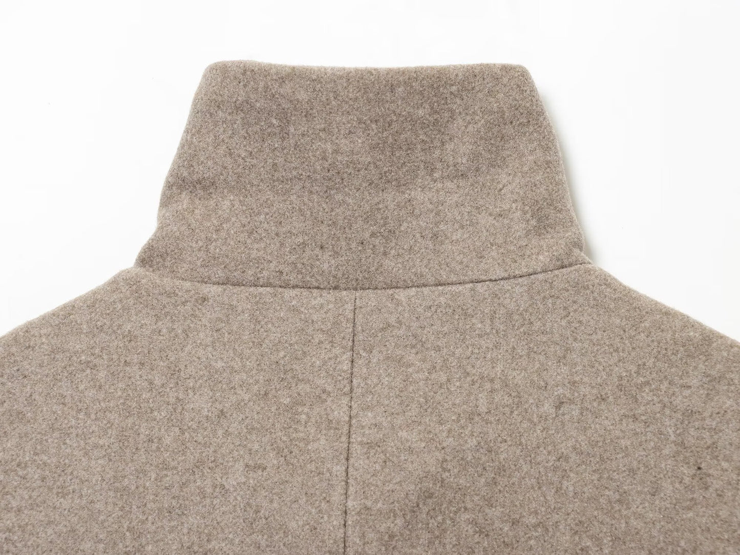 Women's loose standing collar warm woolen coat