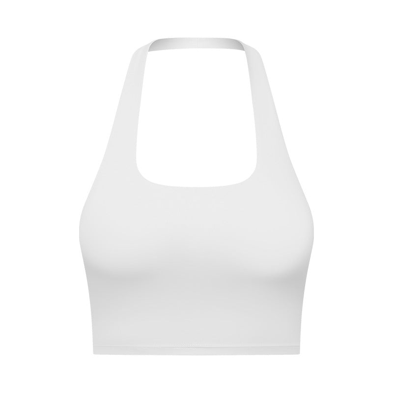 Women's Fashion Hanging Neck Tube Top Type Beautiful Back Sports Bra Folding Movement Bra