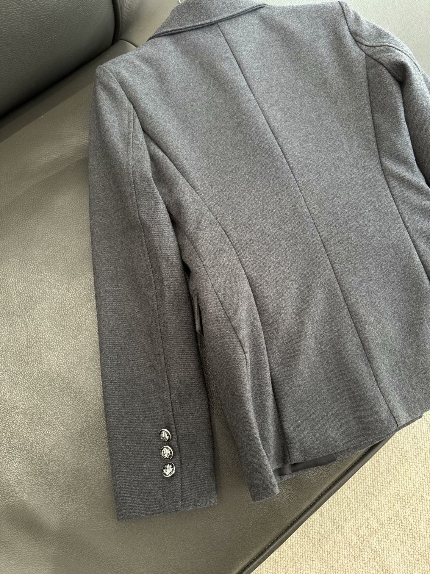 Women's fashion chic temperament Joker double-breasted waist suit jacket retro long-sleeved pocket women's  Blazer
