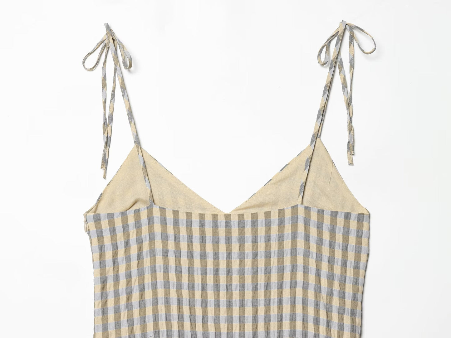 Women's layered decorative plaid suspender dress