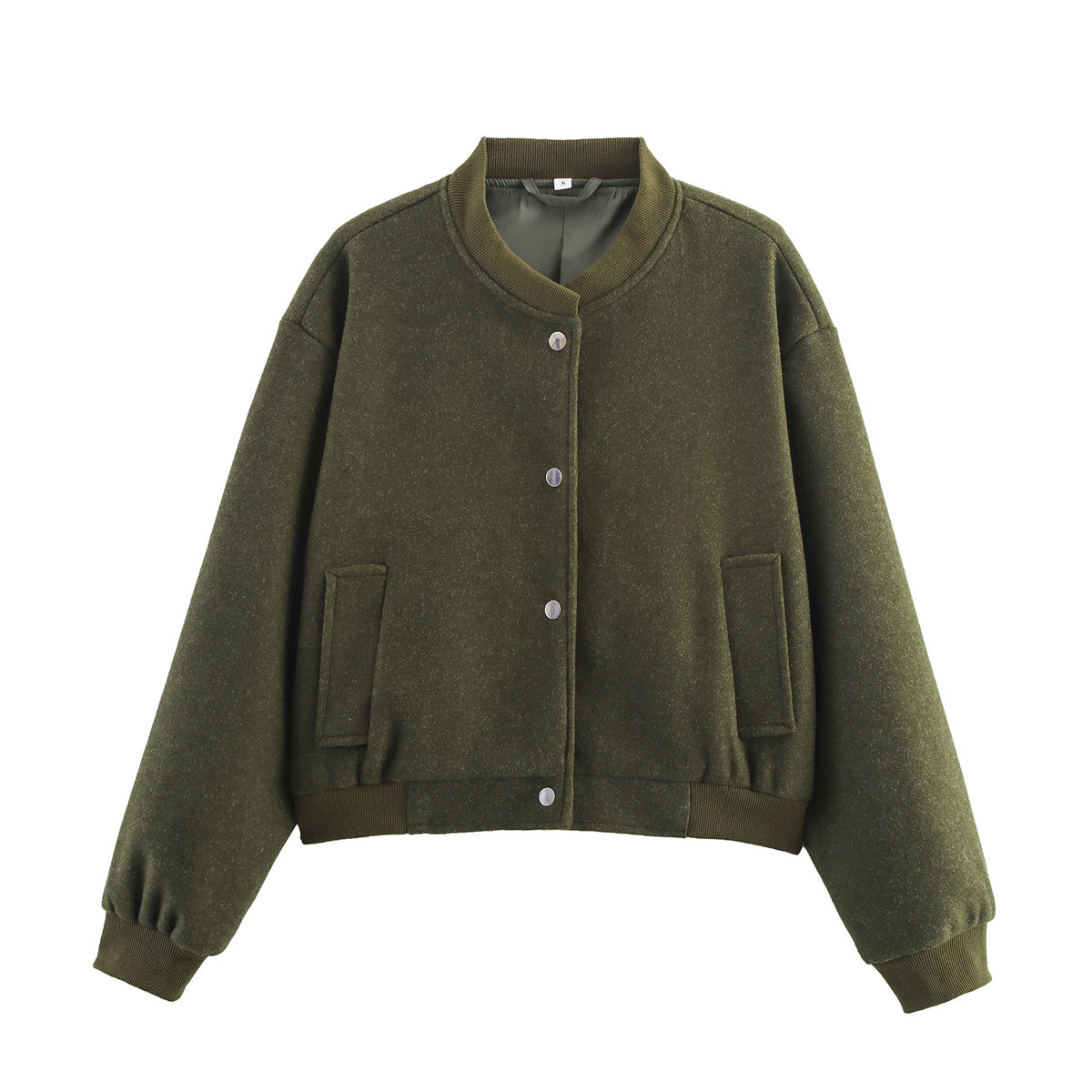 Women's short soft textured woolen jacket Coat