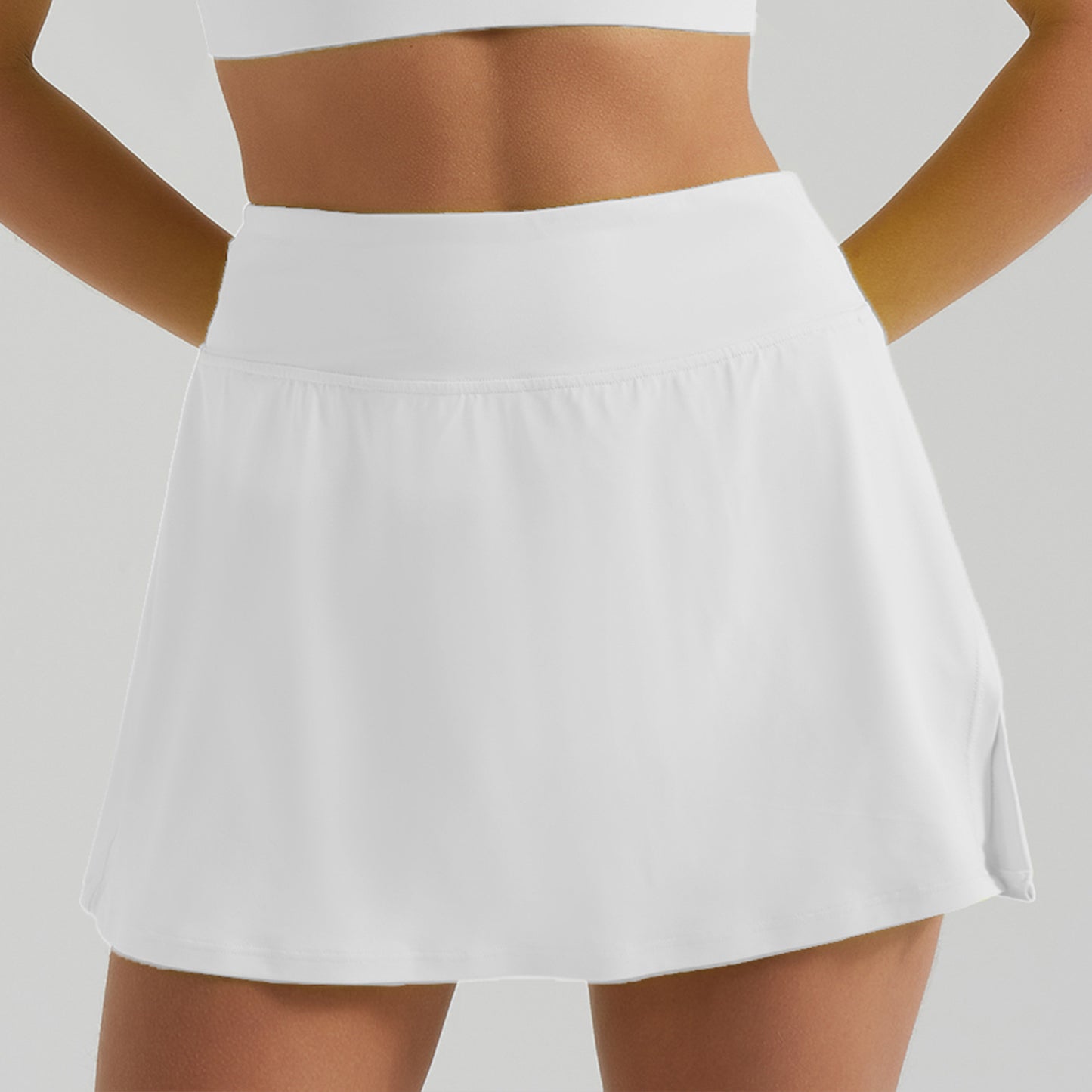 Women's New Joker Sports Suit Yoga Clothing Vest Breathable Exposure-proof High Waist Tennis Yoga Skirt.