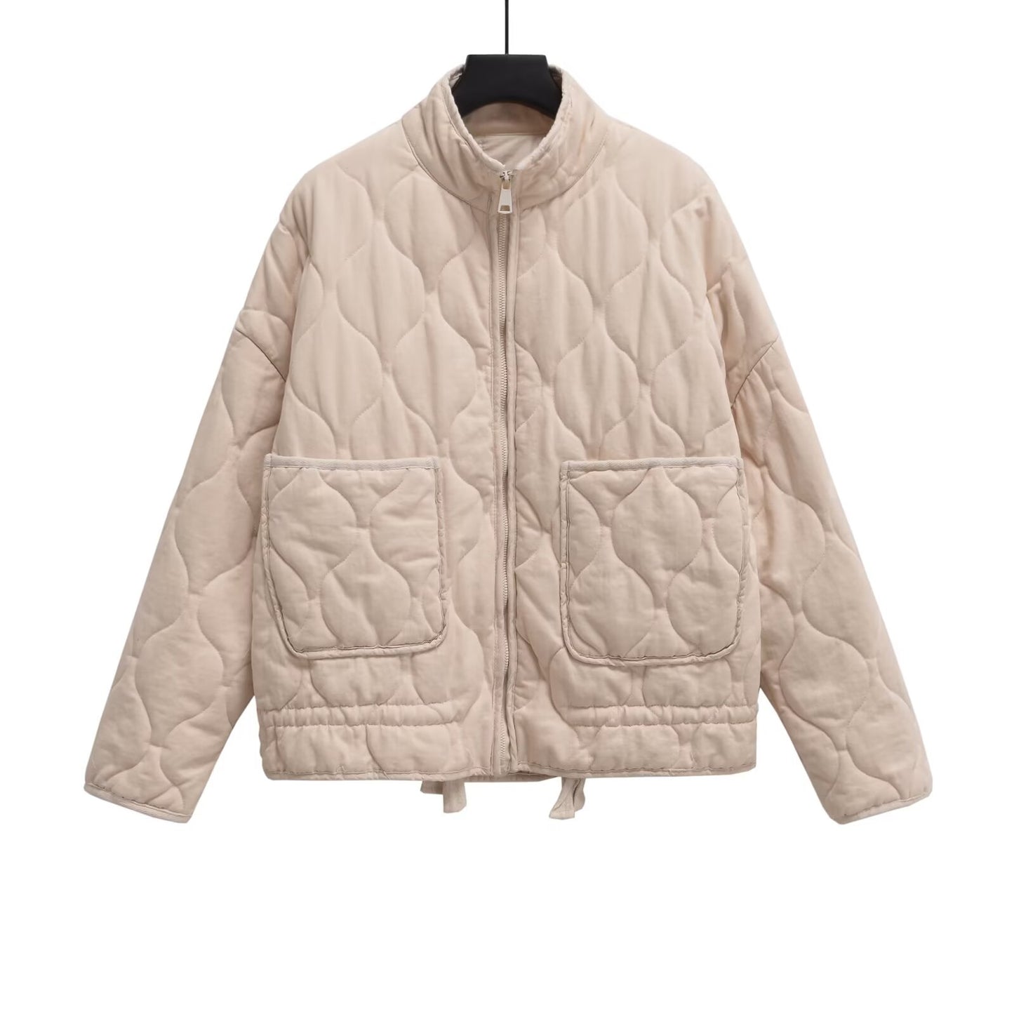 Women's winter loose warm standing collar cotton Coat