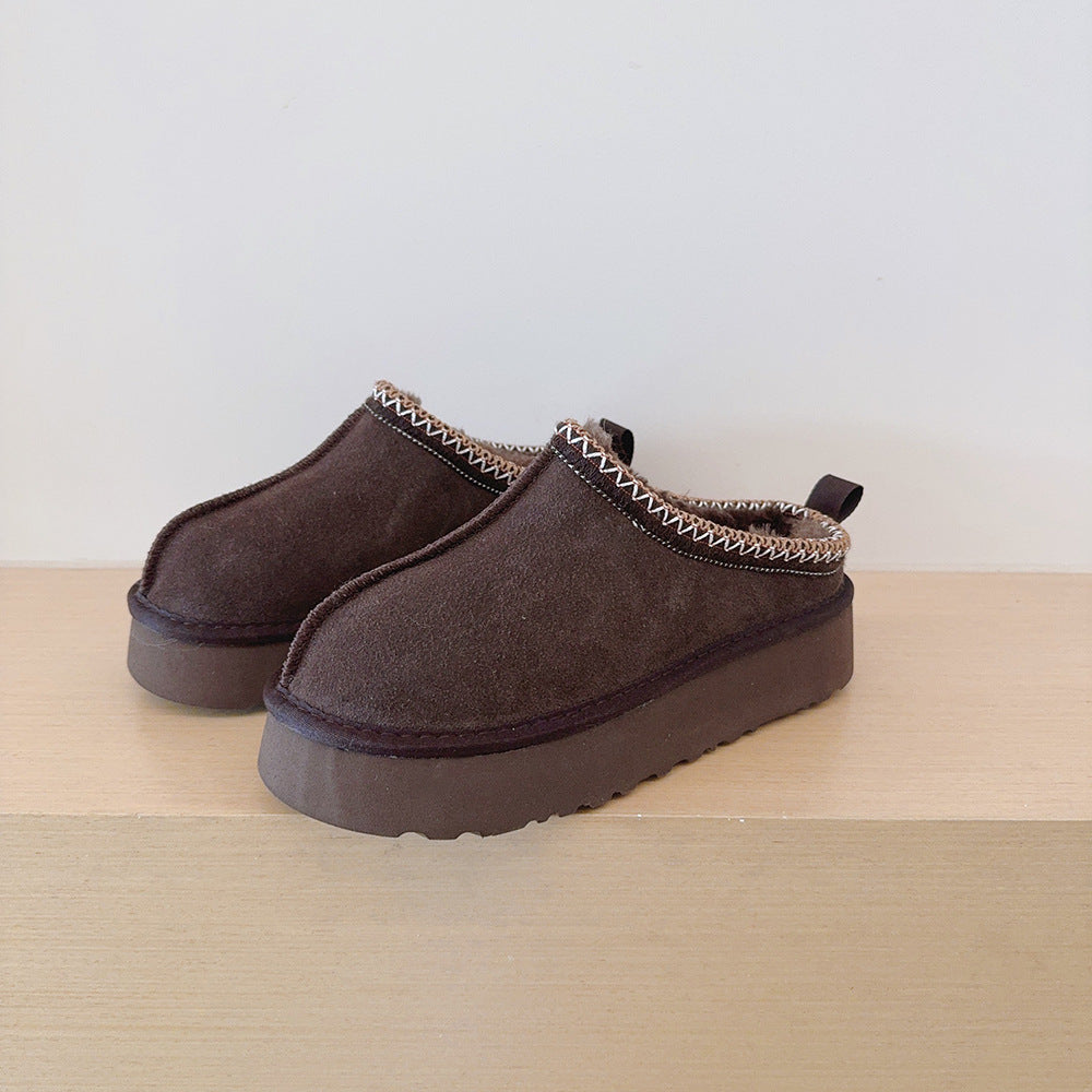 Women's new versatile low-top thick-soled snow boots have a shoe box