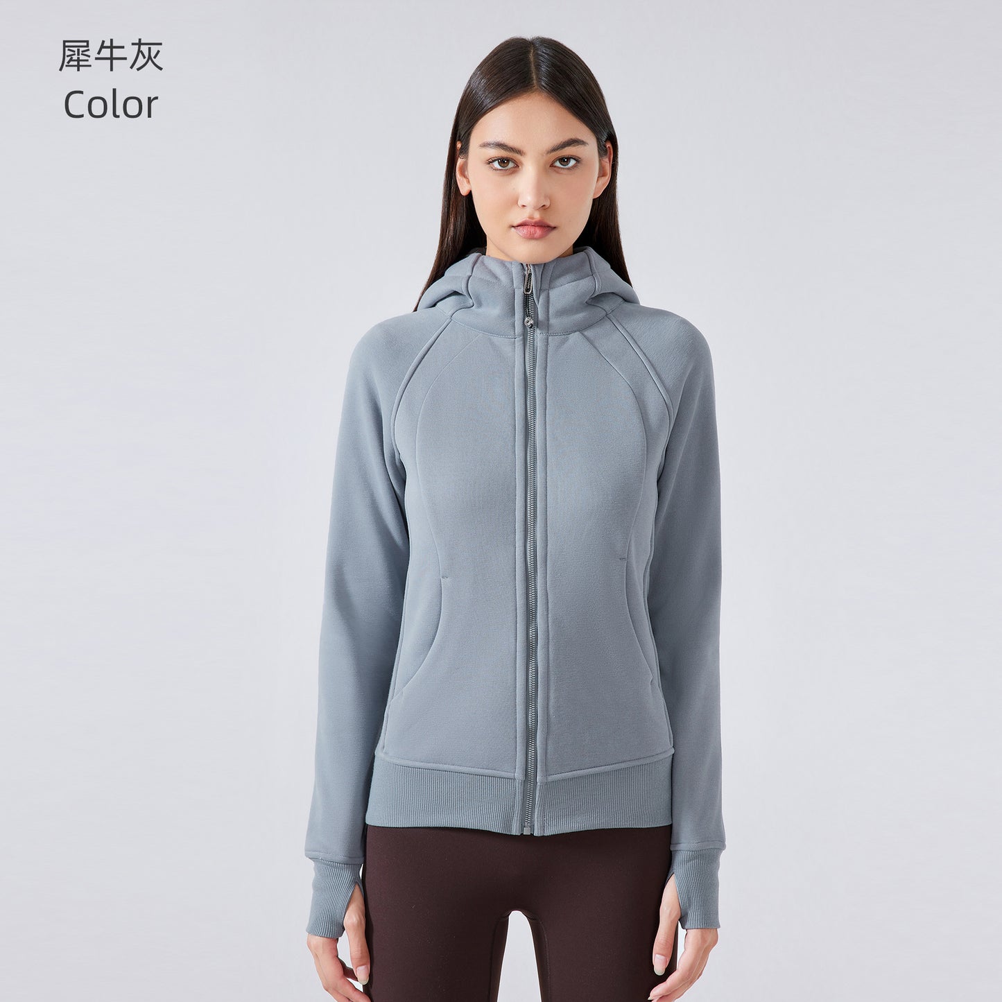 Women's new padded warm hooded coat outdoor fitness sweater yoga jacket