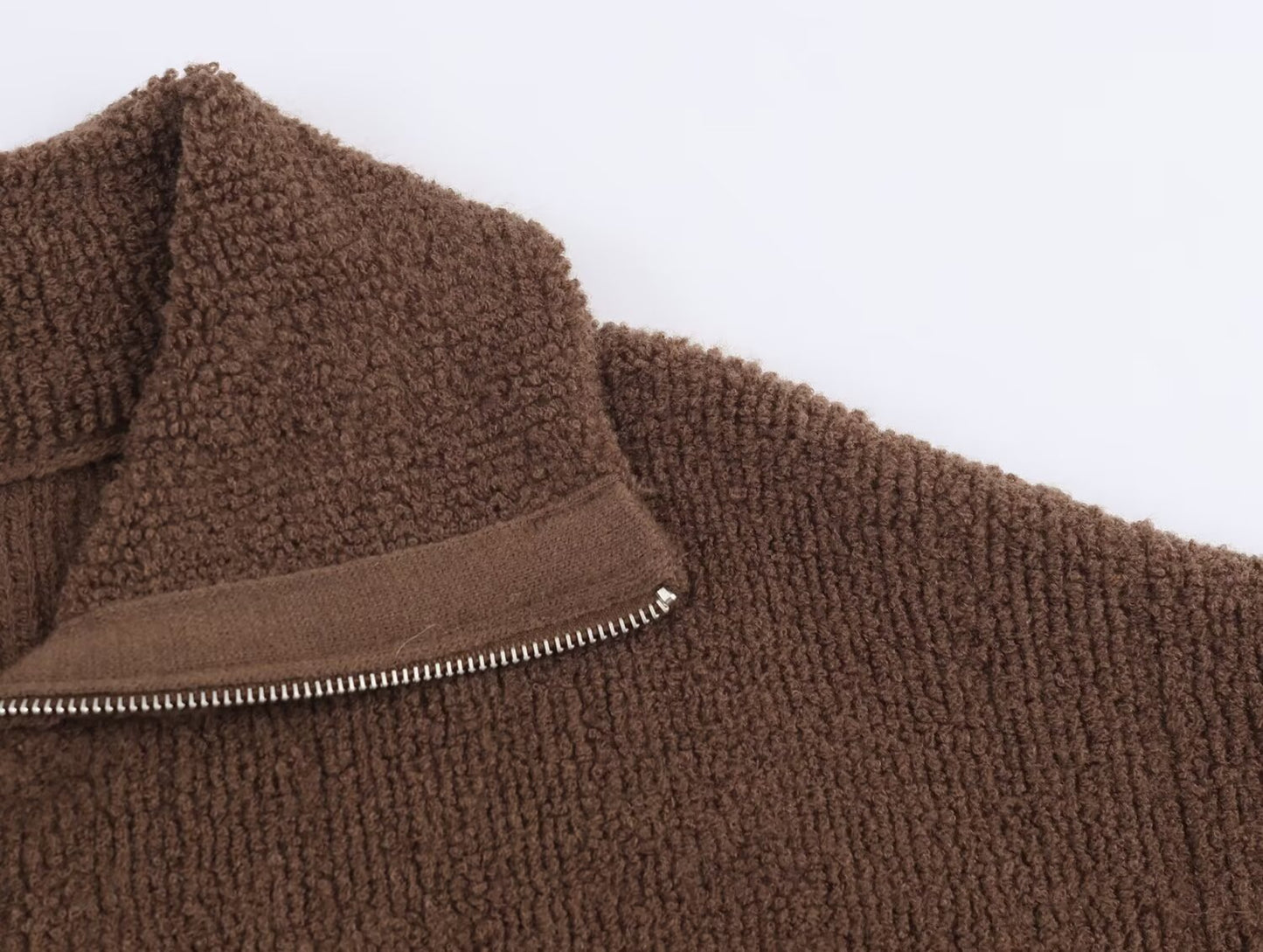 Women's lapel zipper fleece pilot jacket Coat