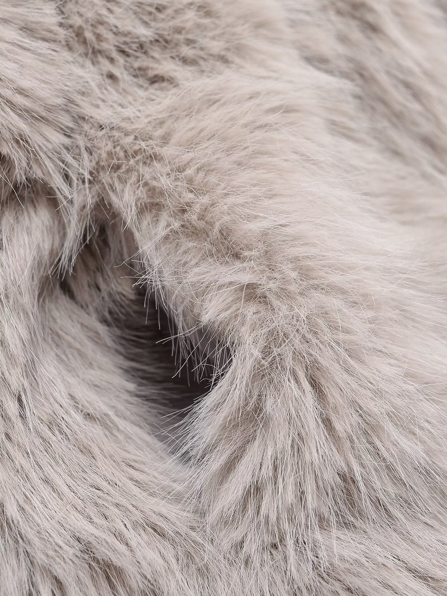 Women's faux fur effect short stand collar Coat
