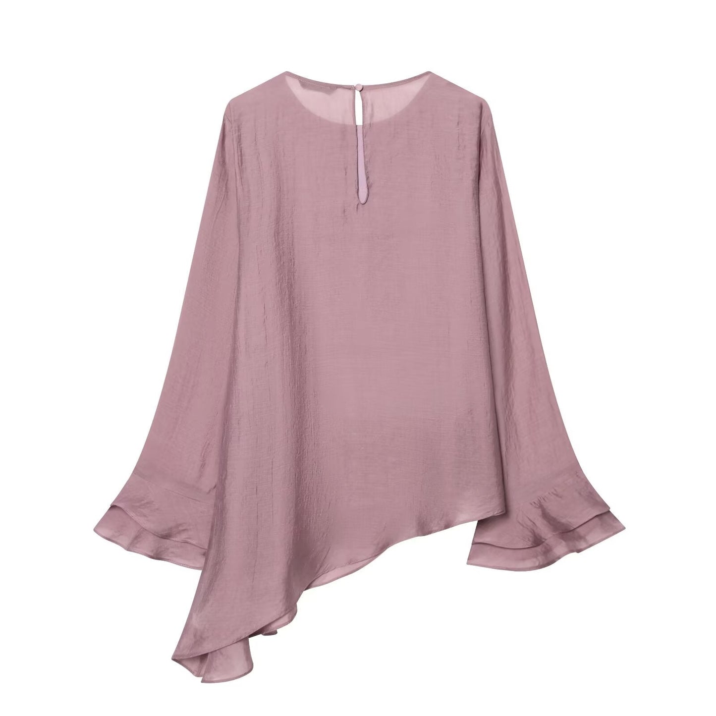 Women's layered decorative asymmetrical top