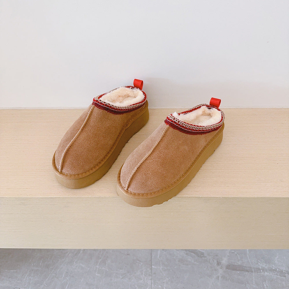 Women's new versatile low-top thick-soled snow boots have a shoe box