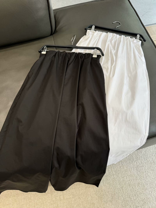 Women's 2025 chic fashion side pocket loose wide-leg pants retro high elastic waist women's trousers