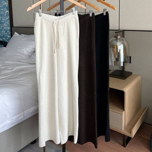 New casual and versatile knitted wide-leg pants for women