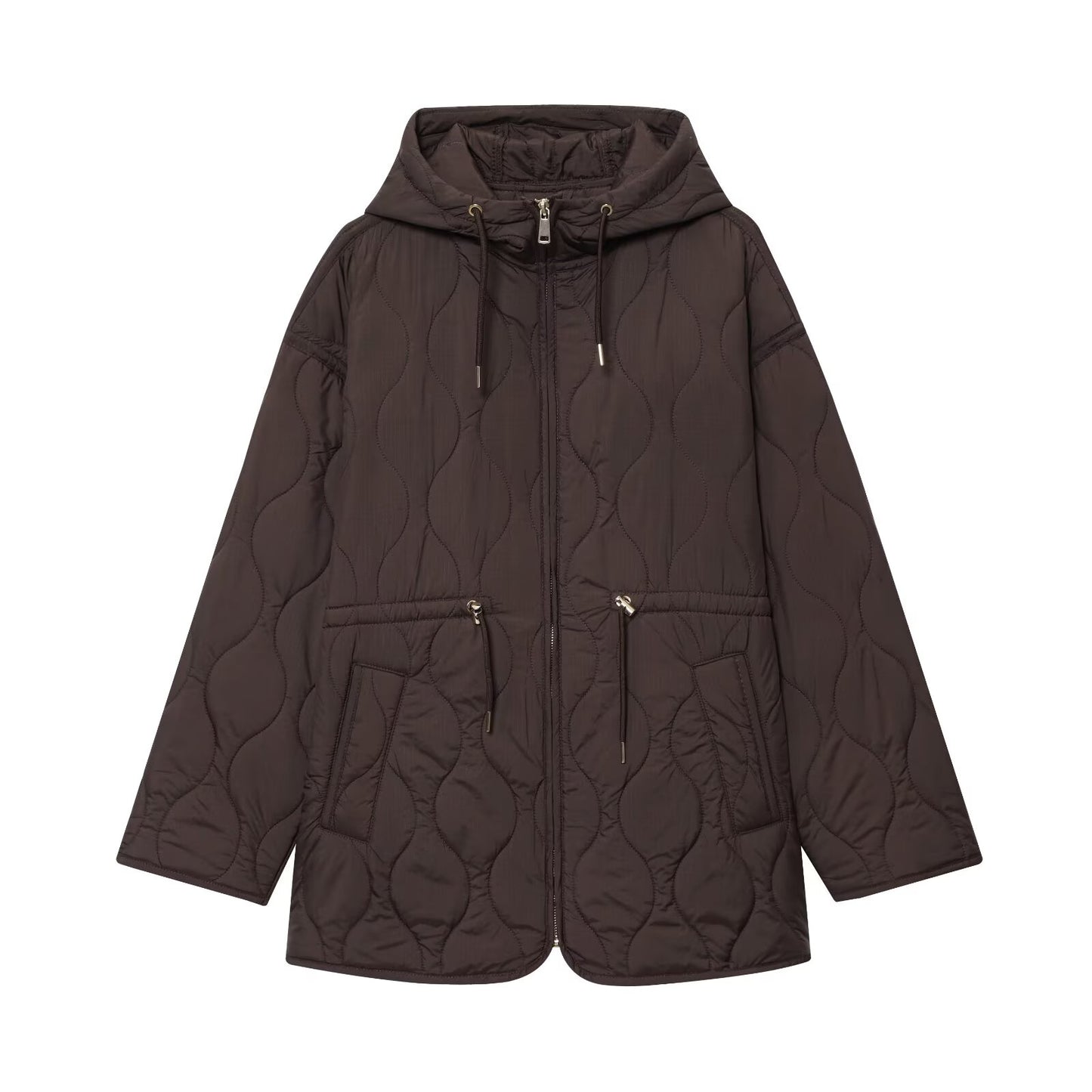 Women's new fashion loose warm hooded quilted cotton Coat