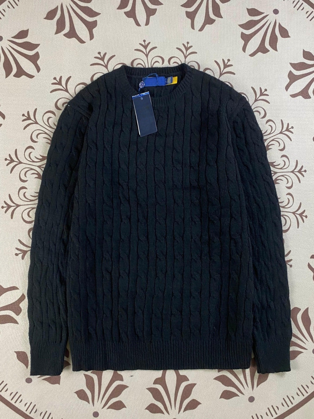 Men's and women's Joker Embroidery Knitted O-neck Sweater Knitwear