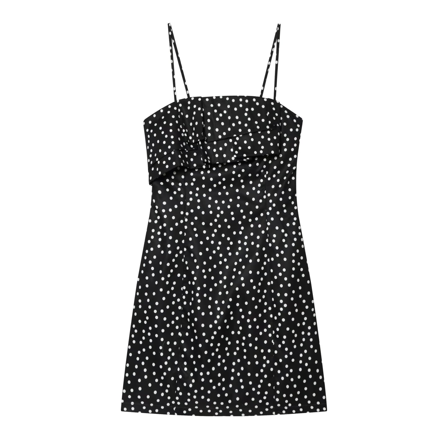 Women's polka dot suspender mini dress