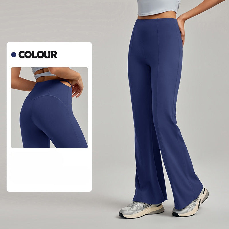 Women's New Fashion Joker Slim Hip Micro-La Yoga Pants Sexy Little Straight Leg High Elastic Fitness Pants.