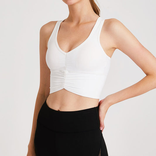 Women's New Folding Movement Bra Plus Size Long Vest-style Fitness Underwear Beauty Back Yoga Bra.