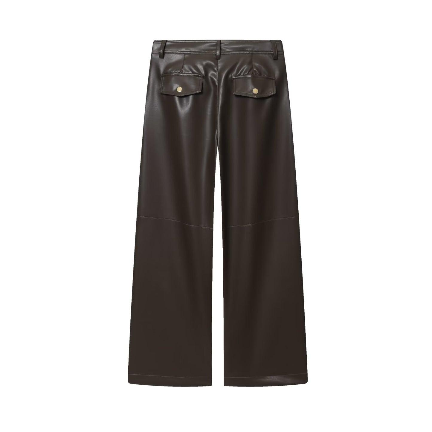 Women's new casual faux leather straight pants