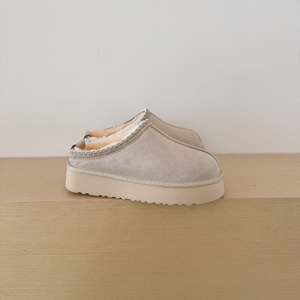 Women's embroidered thick-soled semi-mopped snow boots