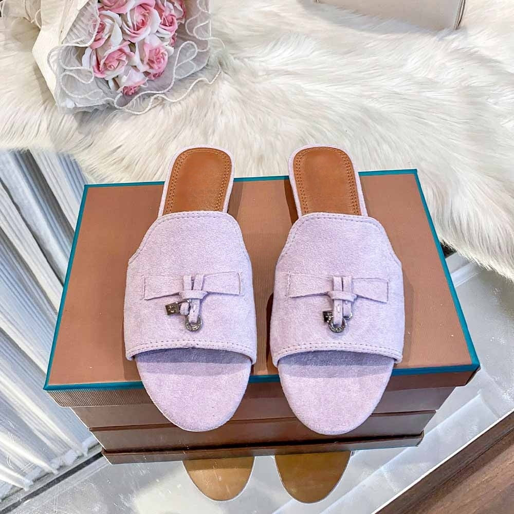 Women's New Temperament Joker Velvet Tassel Pendant Decorated with Thin Slippers and Sandals.