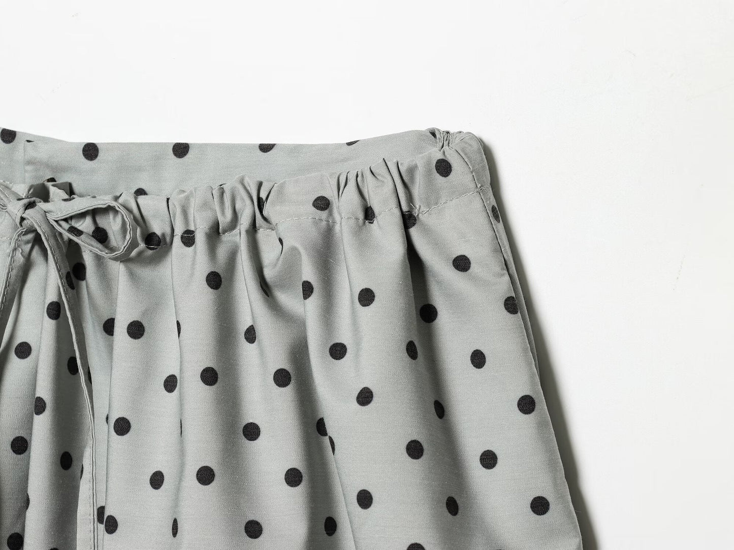 Women's bow decoration casual polka dot MIDI skirt