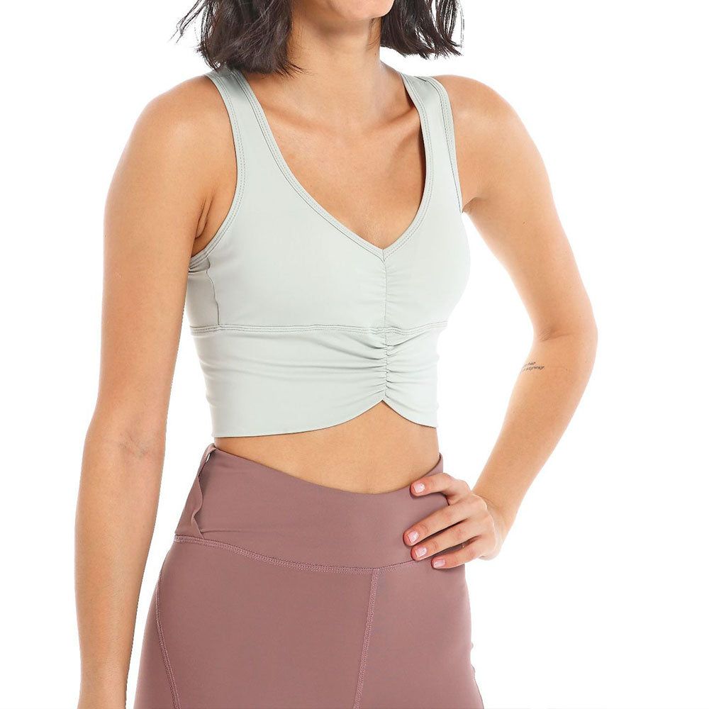 Women's New Folding Movement Bra Plus Size Long Vest-style Fitness Underwear Beauty Back Yoga Bra.