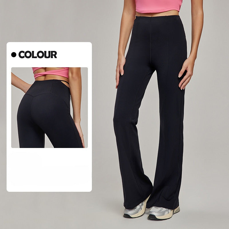 Women's New Fashion Joker Slim Hip Micro-La Yoga Pants Sexy Little Straight Leg High Elastic Fitness Pants.