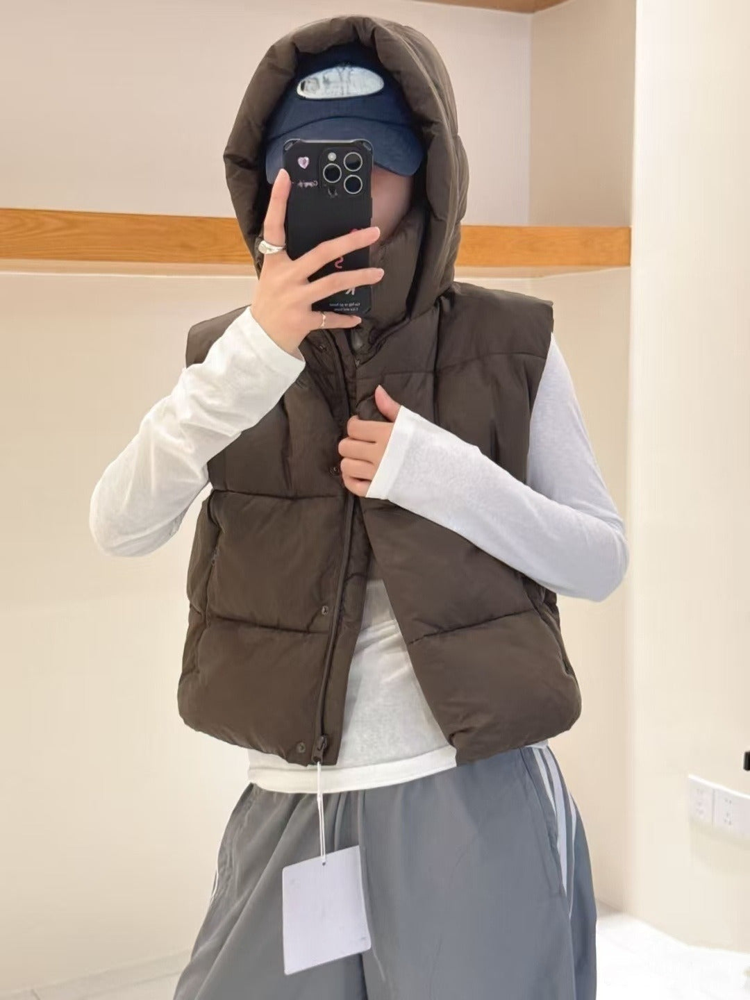 Women's new leisure sports plus velvet hooded collar jacket jacket vest