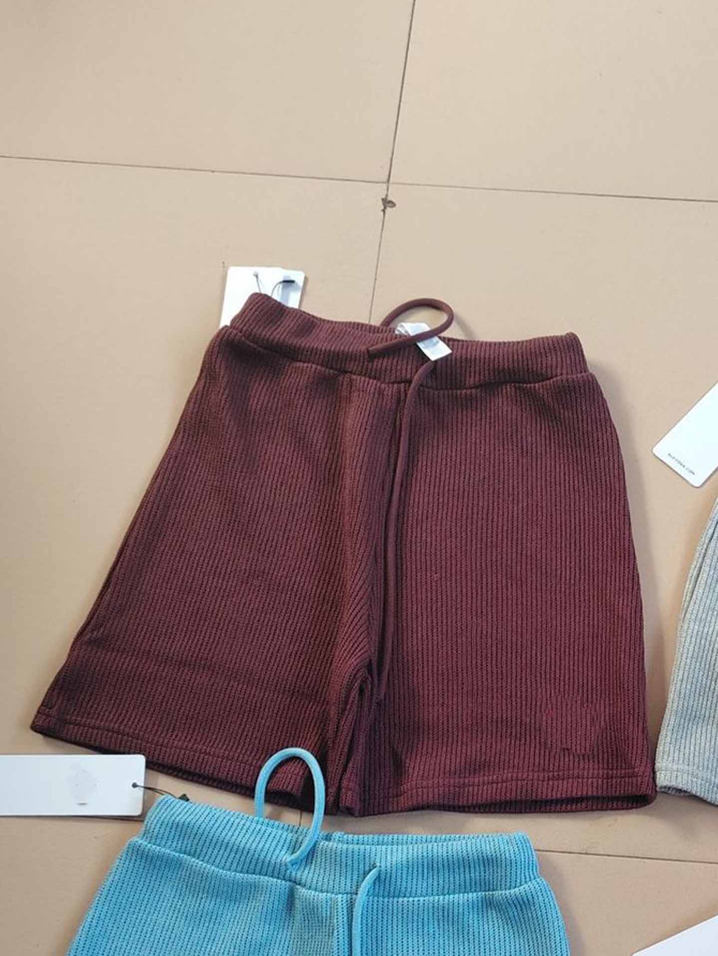Summer new loose casual shorts women's high waist drawstring wide leg shorts