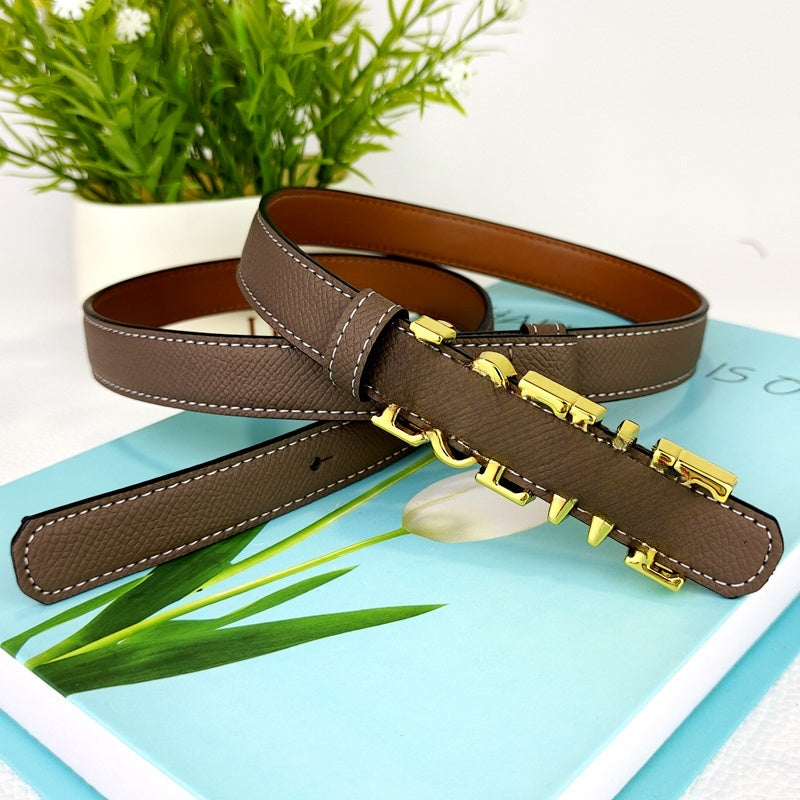 Women's New Fashion Joker High Quality Adjustable Length Design Metal Letters Decorative Belt Belt.