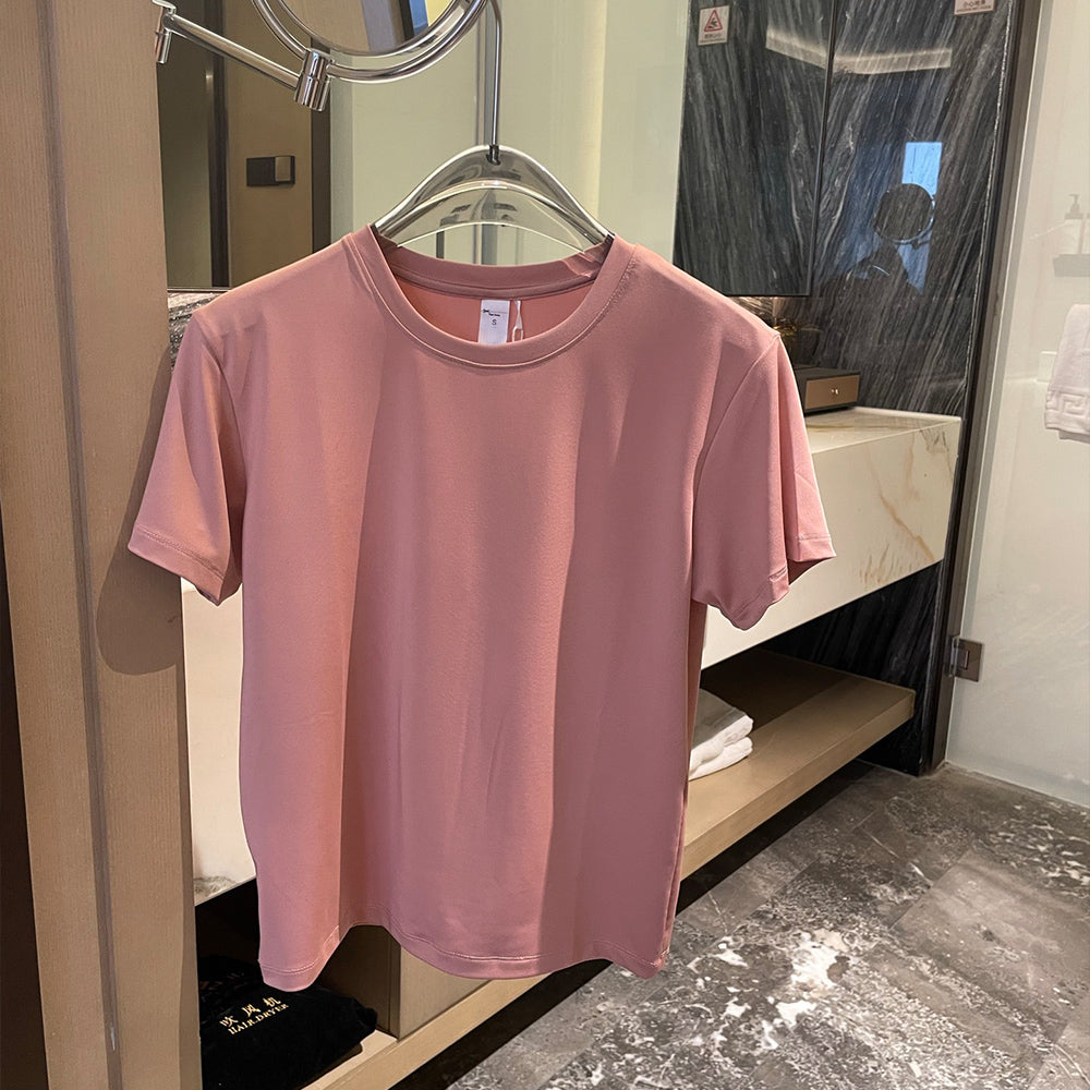 Women's new fashion Joker leisure quick-drying short-sleeved T-shirt sports fitness comfortable short-sleeved T-shirt.