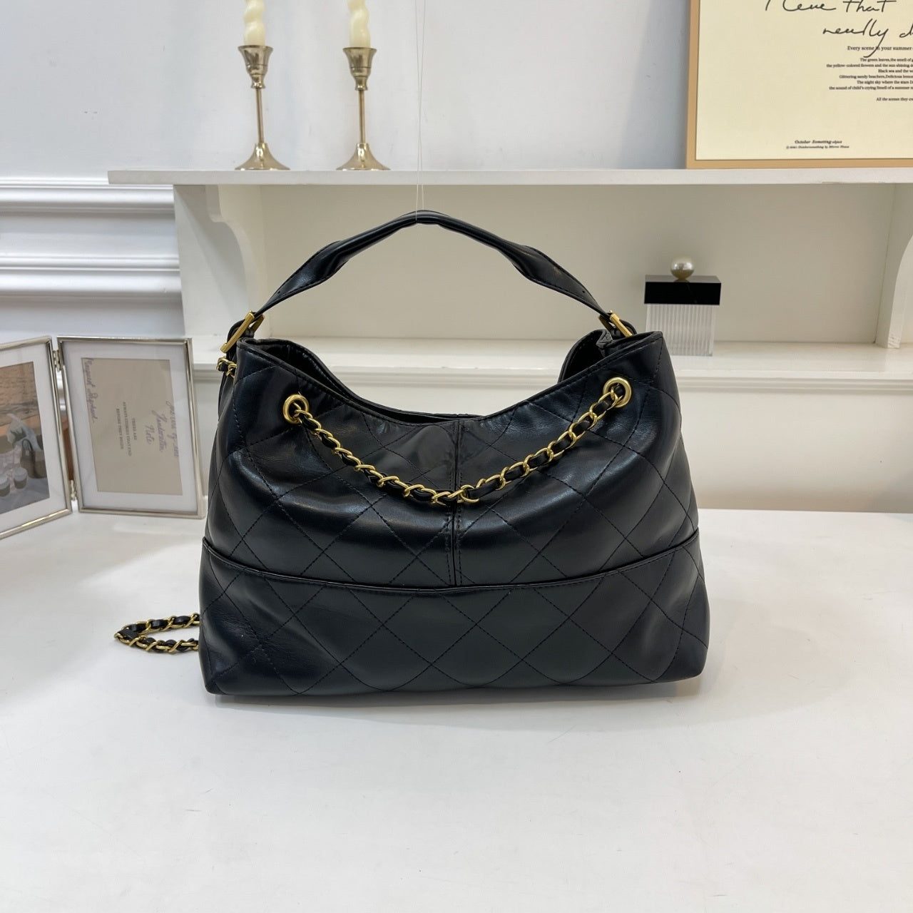 Women's New Joker Large-capacity Contrast Retro Chain One-shoulder Underarm Bag Portable Crossbody Bag