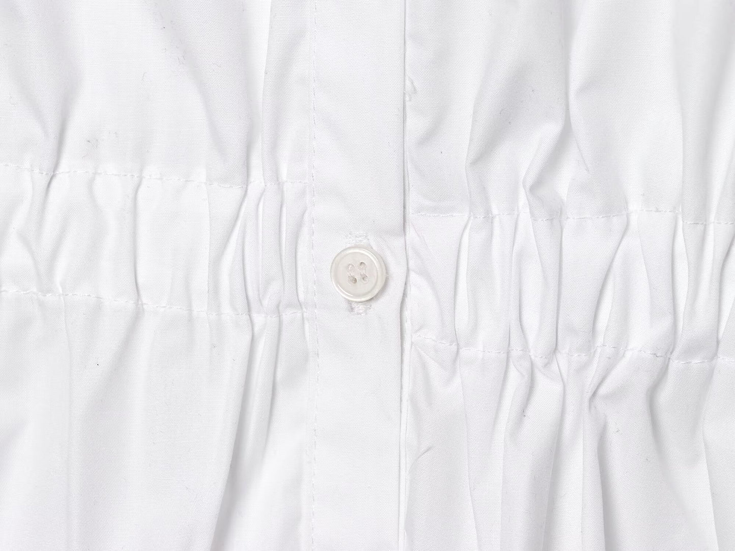 Women's new fashion small round Lapel slim single breasted poplin top