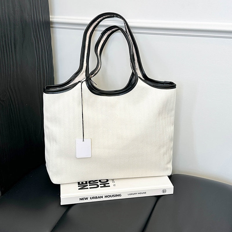 Women's New Fashion Joker Letter Striped Shoulder Bag Handbag Large-capacity Underarm Bag Female Bag