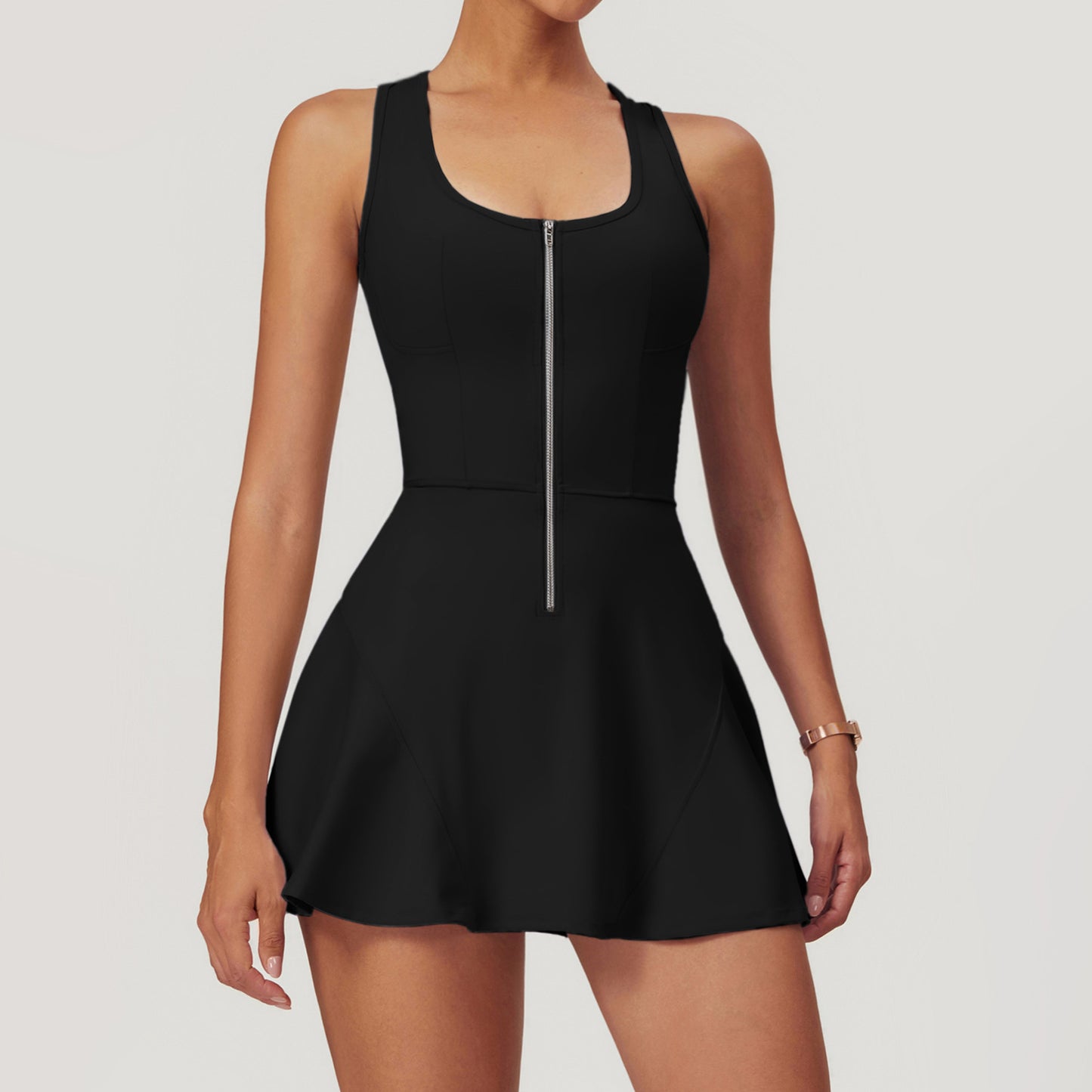 Women's New Nude Anti-exposure Bottoming Sports Dress Women's New Outdoor Running Fitness Tennis Skirt in Summer
