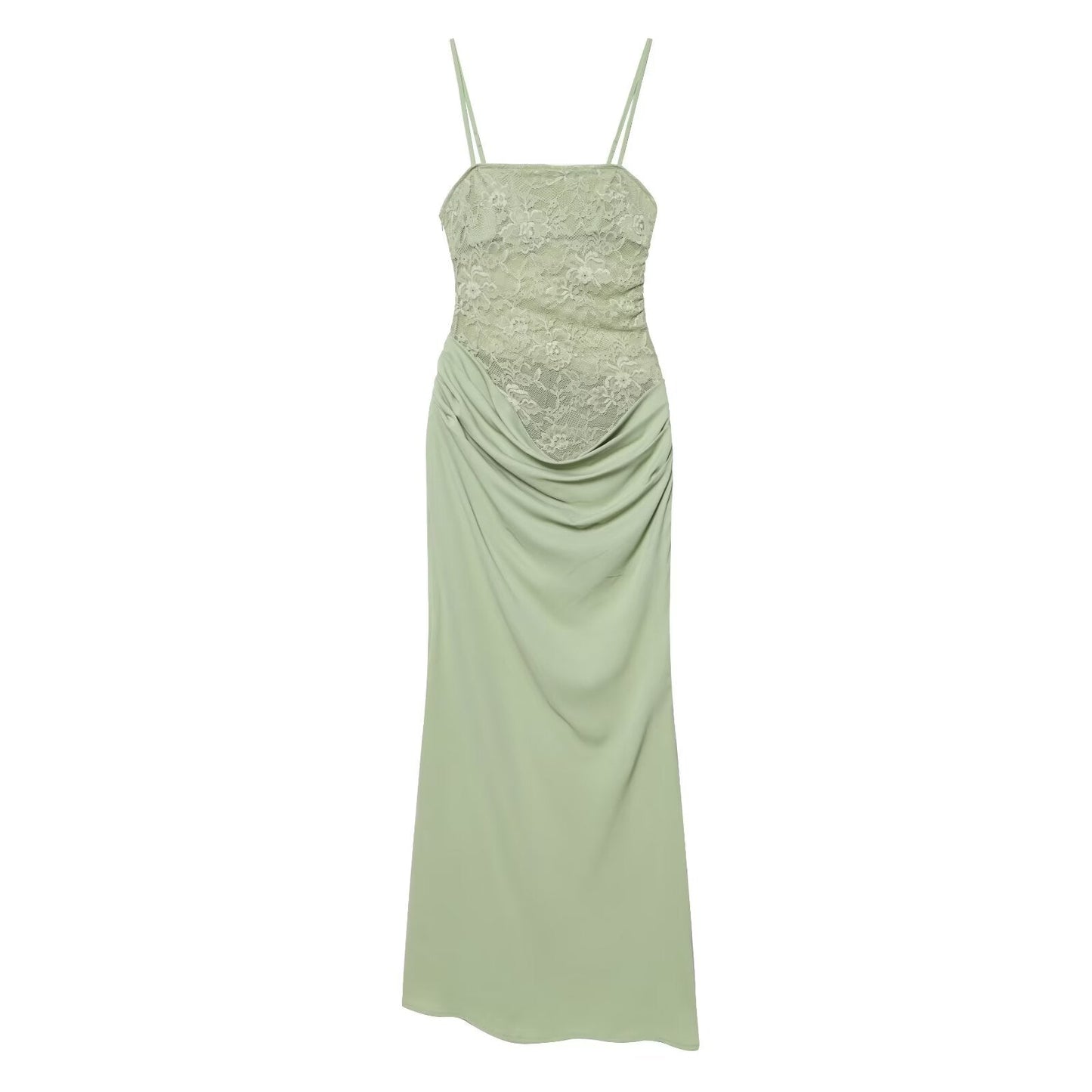 Women's lace patchwork slim suspender dress
