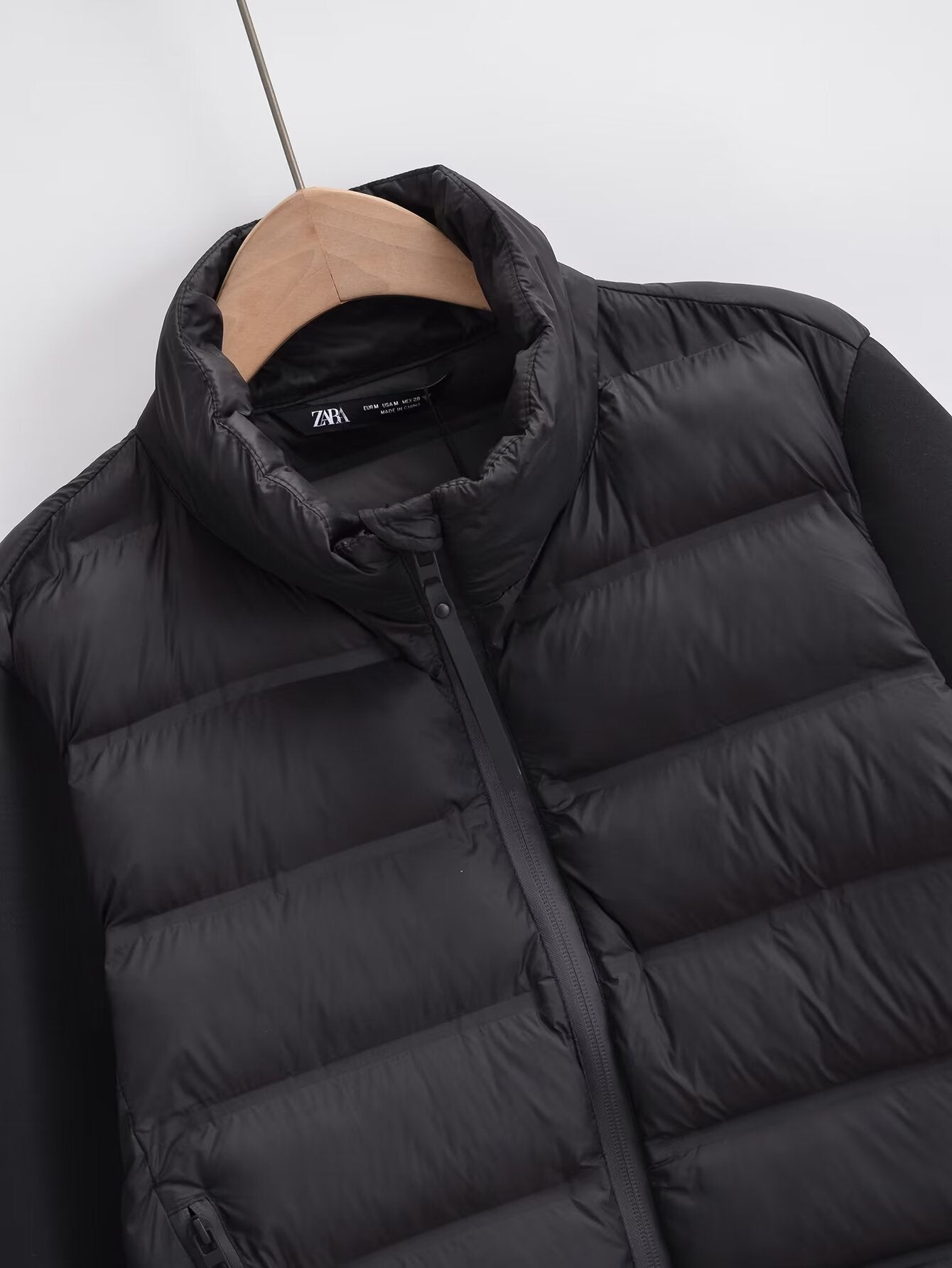 Women's short standing collar spliced cotton jacket Coat