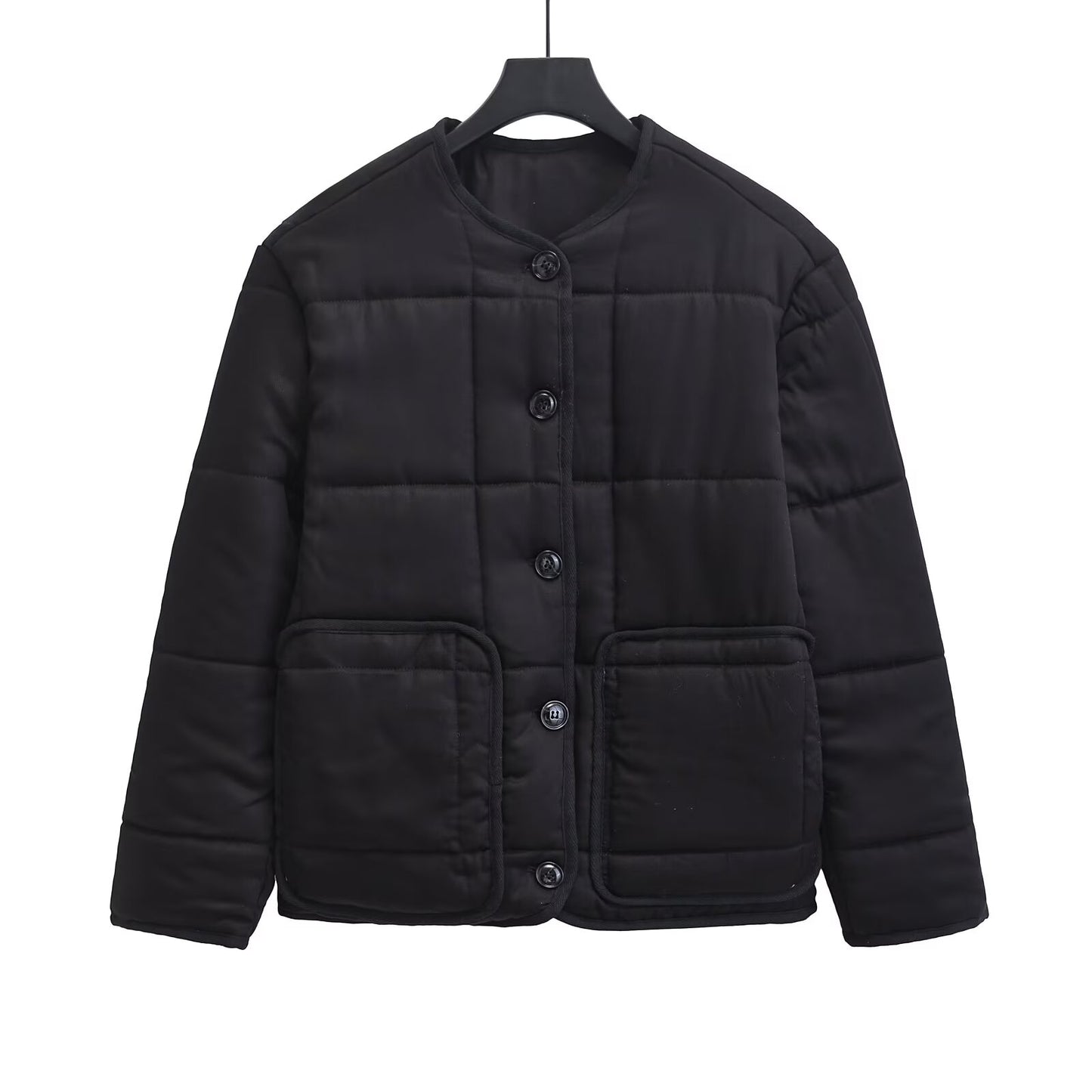 Women's loose new O Neck long sleeved cotton Coat