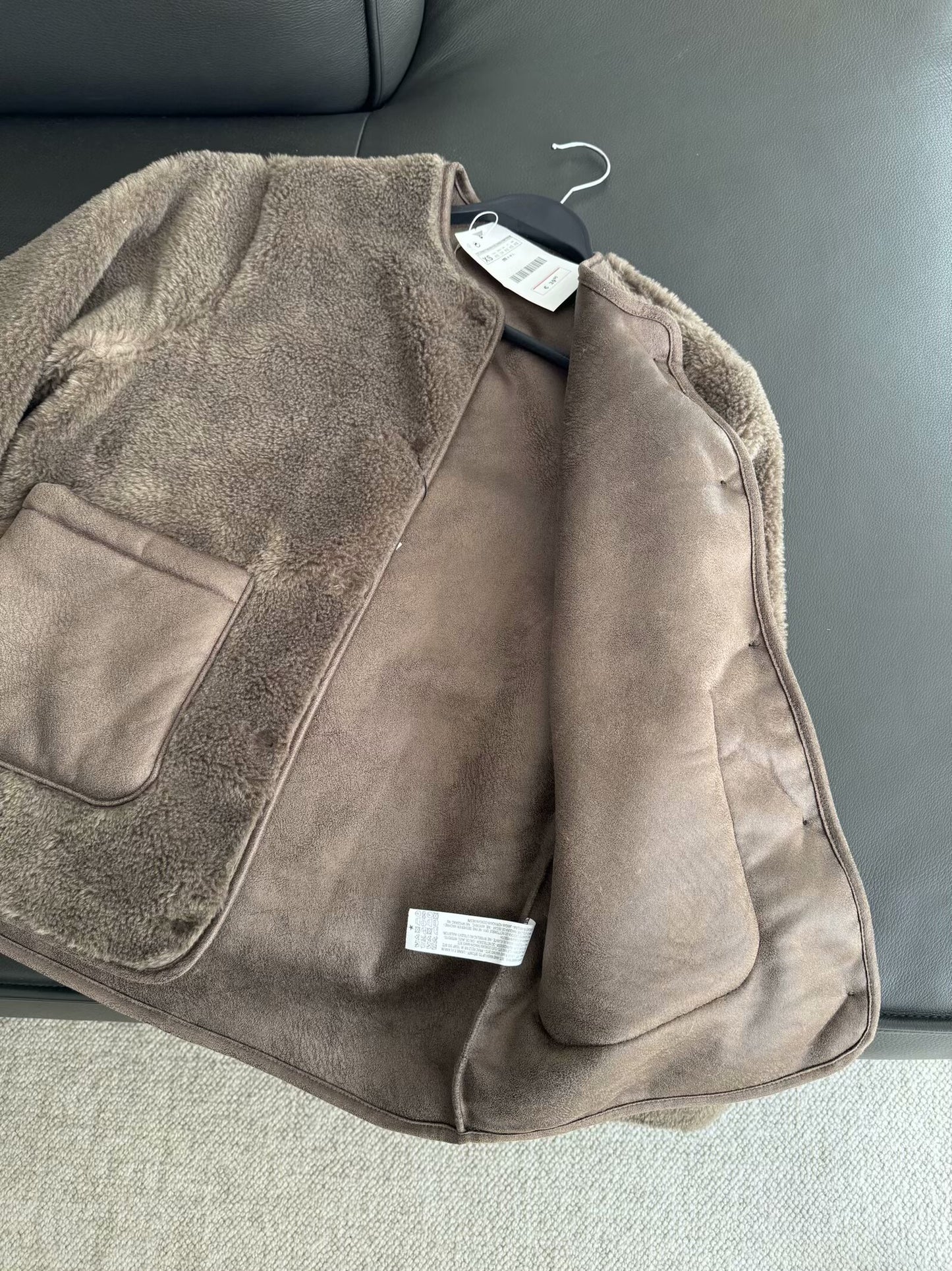 Women's new Fashion pocket decoration loose casual warm fleece jacket coat retro long sleeved button up women's coat chic top