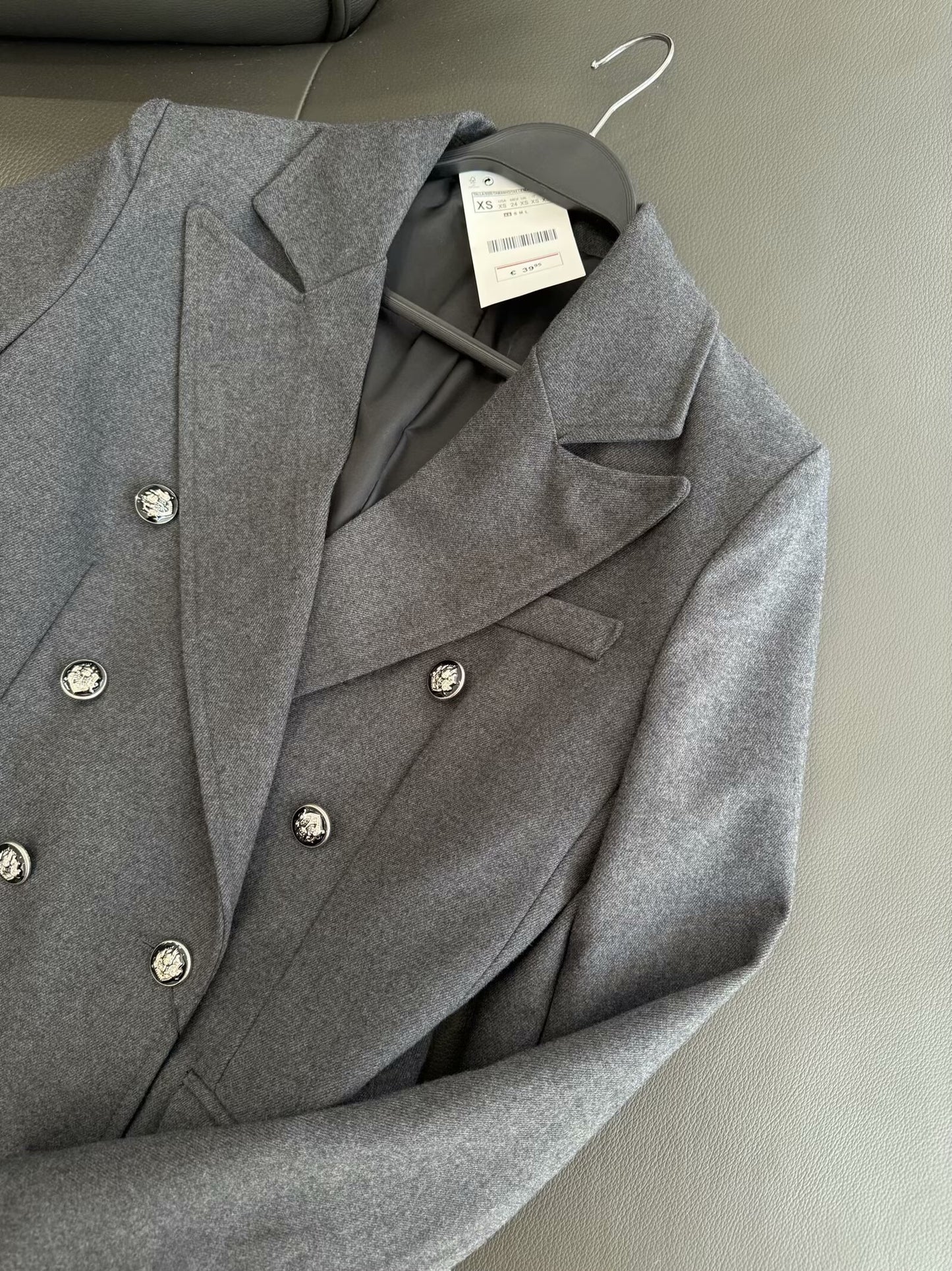 Women's fashion chic temperament Joker double-breasted waist suit jacket retro long-sleeved pocket women's  Blazer