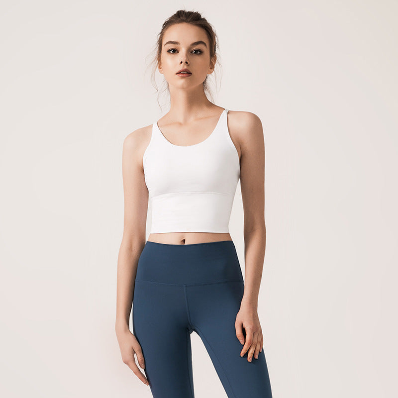 Women's new cross back slim exercise yoga bra vest
