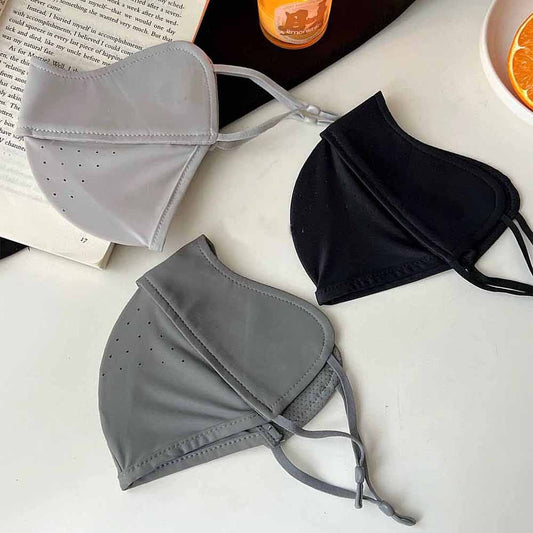 LU Summer sun mask ice silk breathable UV mask with high face value and small eye protection Sun mask (a group of three colors)