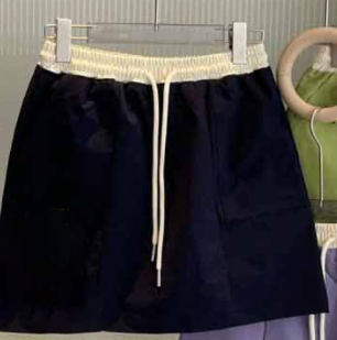 Women's New Fashion Casual Joker Reflective Letter Printing Elastic Waist Outdoor Woven Tooling Skirt Ladies Pants Skirt.